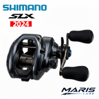 Shimano SLX 2024 – White Background with Maris Lure Logo